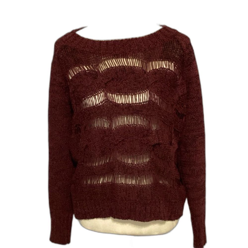 Kenzie Women’s Sweater Knit. With Black Mesh Back and Front. No size Tag.